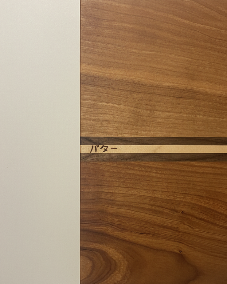 Cherry with walnut and maple stripe edge-grain